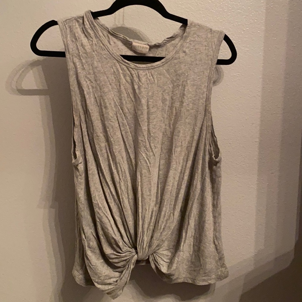 Gray knot sleeveless top